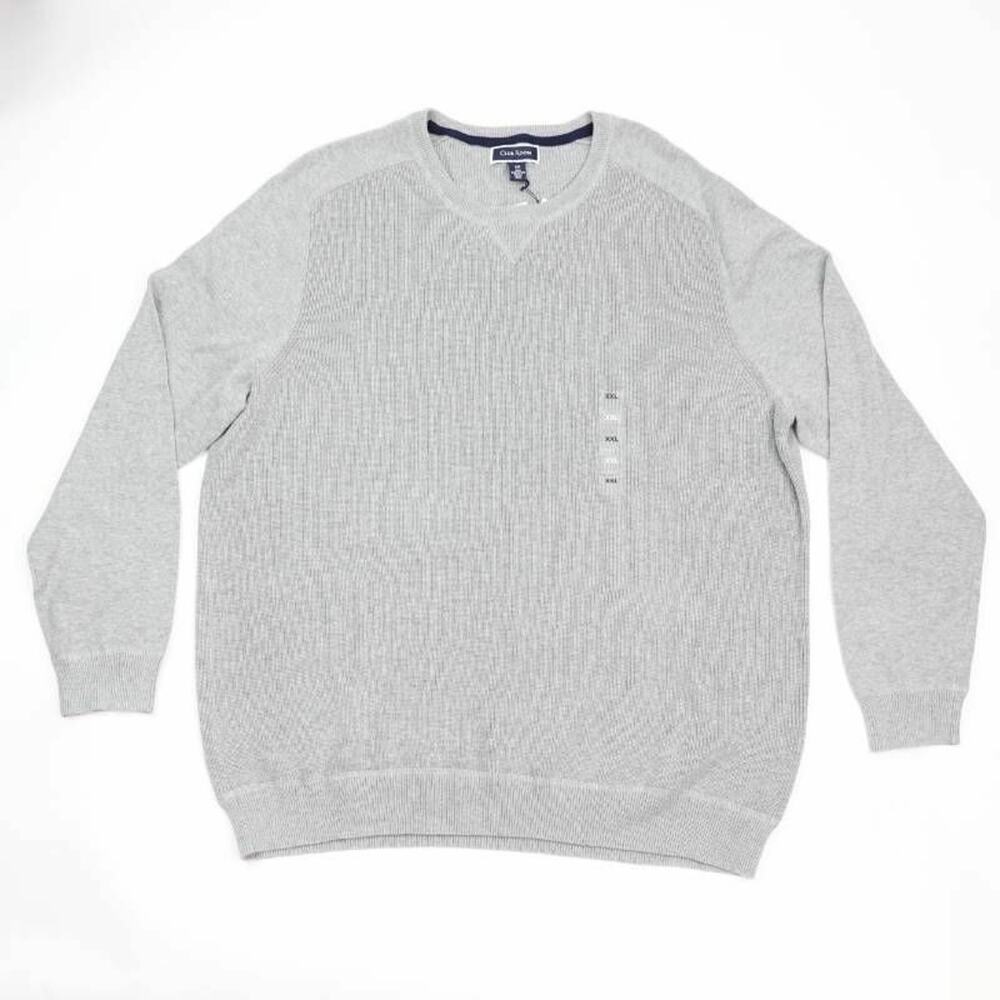 Club‎ Room Mens Pullover Sweater Gray Crew Neck Pima Cotton Long Sleeve XXL New